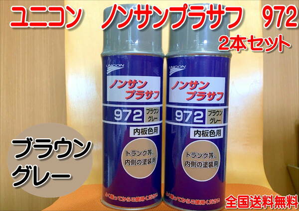 （在庫あり）石原　ユニコン　ノンサンプラサフ　972　ブラウングレー　2本セット　補修　鈑金　全国送料無料