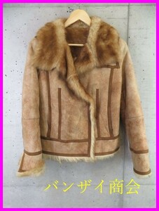 3020s24* top class *book@ fur *OBJETSTANDARD objet d'art Stendhal sheep leather ram leather mouton fur jacket coat 36/ sheepskin / woman 