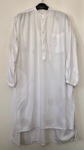 S'YTE Yohji YamamotoヨウジヤマモトCOTTON BROAD CLOTH PULLOVER STAND COLLAR LONG SHIRT /M/White/ロングシャツ