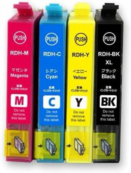 4本自由組み合わせエプソン用　RDH＿4CLリコーダー4色セット　互換インクカートリッジ