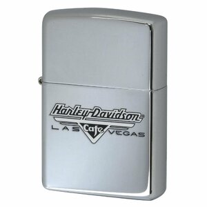 絶版/ヴィンテージ Zippo ジッポー 中古 2003年製造Harley Davidson カフェ ハイポリッシュクローム [N]未使用・新品