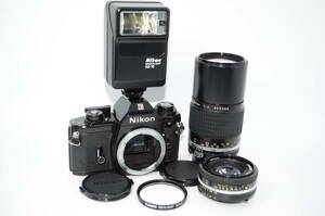 【外観並級】Nikon EM ブラック / Ai 50mm F1.8 / Ai-S 200mm F4　#t12900