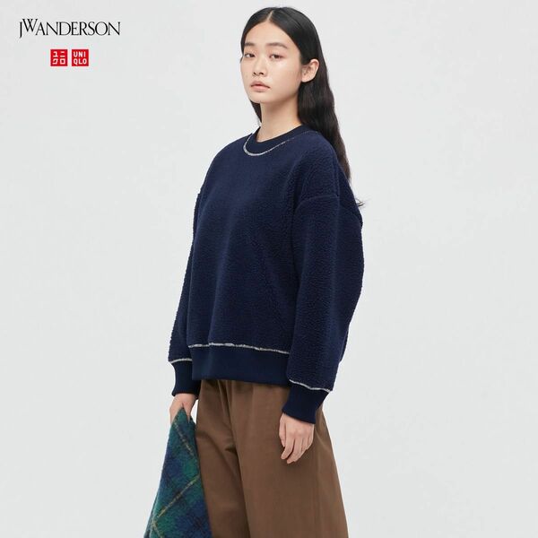 UNIQLO x JW Anderson ボアフリースプルオーバー ネイビー