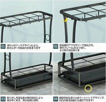 傘立て 玄関収納 傘収納 大容量 アンティーク アイアン 店舗用　オフィス用　家族用　水トレー付き　最大18収納_画像3