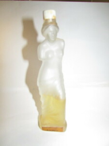 ( 会津若松・旧家・蔵出し　)(　古い味わいのあるビ－ナスガラス製裸婦像・MONDE・ブランデ－容器　)貴重・珍品