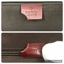 【超特大/クロコ】グッチ GUCCI ボストンバッグ ハンドバッグ GGキャンバス 金具 ベルト レザー 本革 ボルドー メンズ ビジネス 旅行かばん_画像10