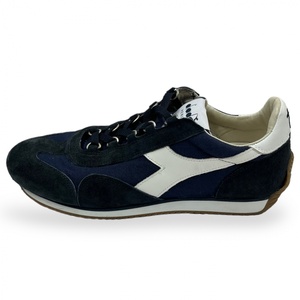 Diadora HERITAGE ディアドラ ヘリテージ EQUIPE H CANVAS STONE WASH ローカット スニーカー 174735 0065 スウェード 26.5cm ネイビー