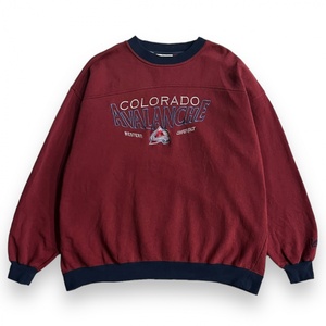 90 -е годы Lee Lee Sport Sports Colorado Colorado Вышивая вышивка, замена ребра, тренажер по всему поту, Bicolor использовал xxl Red Navy
