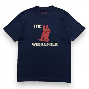 未使用 16年製 STANDARD CALIFORNIA スタンダード カリフォルニア THE WEEKENDER LOGO T-SHIRT 半袖 プリント ロゴ Tシャツ M ネイビー