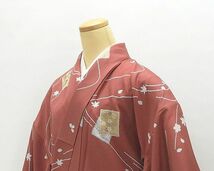 小紋 正絹 流水四季花模様 身丈166cm 裄丈67.5cm 小紋 良品 リサイクル 中古 着物 カジュアル c0269_画像4