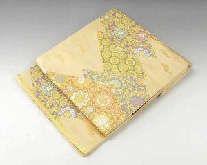 袋帯 未着用美品 正絹 流水唐花花菱模様 袋帯 未使用 新古品 結婚式 入学式 卒業式 パーティー g0748