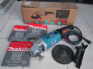 【電動工具・makita・180mmディスクサンダ】マキタ / 9040L / 動作確認済み / サンディング ディスク 30枚付き / 汚れ・キズあり・現状品 