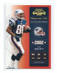 2002 PLAYOFF CONTENDERS Football [TROY BROWN] Championship Ticket Parallel Card (チャンピオンシップパラレル) NFL PATRIOTS