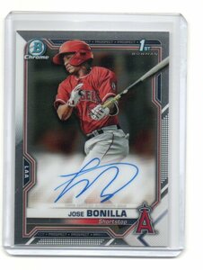 2021 Bowman Chrome [JOSE BONILLA] 1st bowman Chrome Autograph (直筆サイン) Card MLB RC Los Angeles Angeles