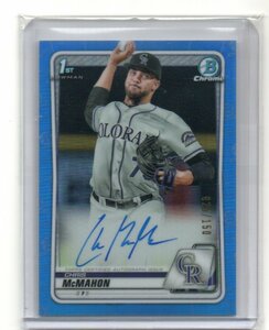 2020 Bowman Chrome Baseball [CHRIS McMAHON] 1st bowman Blue Refractor Autograph (ブルーリフラクター・直筆サイン)Card MLB RC