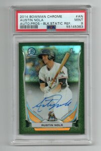 [PSA9] 2014 Bowman Chrome Baseball [AUSTIN NOLA] 1st bowman Black Static Refractor Autograph (直筆サイン)Card MLB PADRES BREWERS