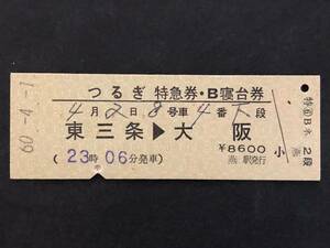 24◎つるぎ　特急券・B寝台券