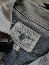傑作 RRL “1920 1st Denim Jacket” M ファースト タイプ 506XX ブリーチ ヴィンテージ デニム ジャケット ホワイト インディゴ ラルフ_画像4
