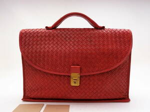 ◆A6906 BOTTEGA VENETA ボッテガヴェネタ イントレ レザー ビジネス ハンド バッグ ブリーフケース 鍵付