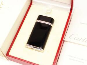 ◆A7124 Cartier カルティエ ガス ライター 黒ラッカー フィニッシュ 良品