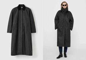 22年製 biotop ビオトープ購入 ★ トーテム TOTEME Country coat 中綿入り ロング丈 カントリー コート / 黒ブラックカラー / バブアー