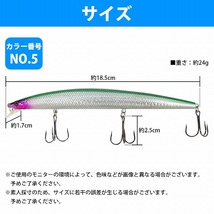 【No.5/単品】ハードルアー ビッグミノー 180mm/18cm 爆釣り ルアー フィッシング 24ｇ シーバス ヒラメ 青物 疑似餌 擬似餌_画像5