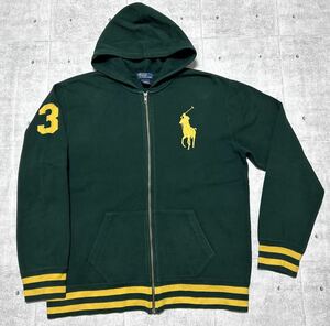 Polo by Ralph Lauren ビッグポニー ジップアップ フーディー　　スウェット ポロ バイ ラルフローレン グリーン×イエロー 玉9230