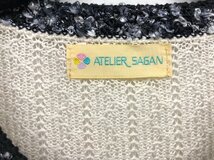 1円～【美品】ATELIER　SAGAN　アトリエサガン　レディース　トップス　半袖　5分　カーディガン　サイズL　_画像3