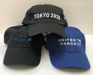 1円～【中古】キャップ　3点セット　帽子　POLAR　アシックス（東京オリンピック2020）　UNITED　CARGO