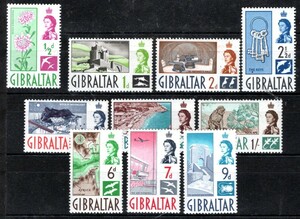 ◆227古い英領ジブラルタル　1960年　QEIIと花ほか　＄12　⑩◆
