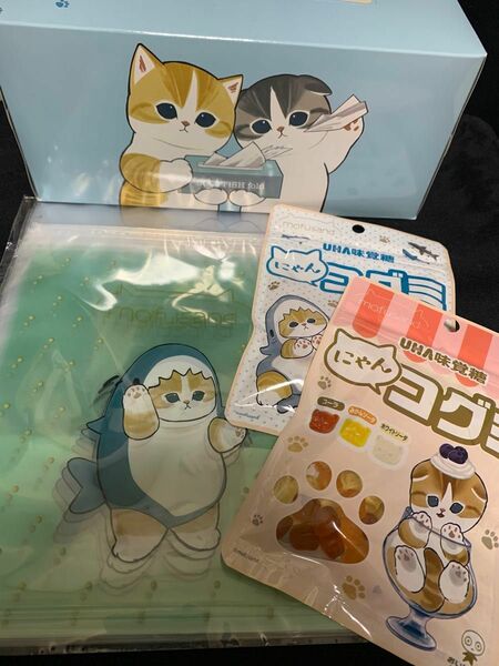 mofusand 猫の日限定　スコティッシュ　にゃんコグミ　ジッパーバッグ　モフサンド　サメにゃん　ぢゅの