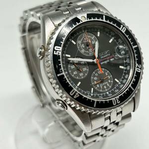 ★SEIKO★セイコー スポーツ 150 7T42-6A50 SPORTS 黒文字版 クロノグラフ メンズ クオーツ 腕時計