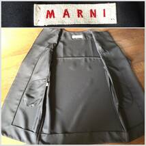 ★マルニMARNI はおりコート　38ゆったり　ポリエステル　黒　コクーン　難あり　軽_画像4