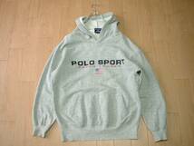 90sビンテージUSA製Ralph Lauren POLO SPORTスウェットパーカー米国製M正規ラルフローレンMADE IN USAアイコニック星条旗ポロスポーツ_画像4