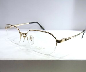 未使用 METZLER MZ-1215『54□17 140』TITANIUM ハーフリム メガネフレーム 伊達メガネ 眼鏡