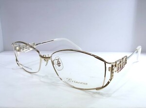 未使用 Princess ② TITAN&SWAROVSKI『55□17 137』金属 メガネフレーム 伊達メガネ 眼鏡