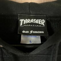 ◆オススメ◆THRASHER プルオーバー パーカー ブラック　サイズL_画像3