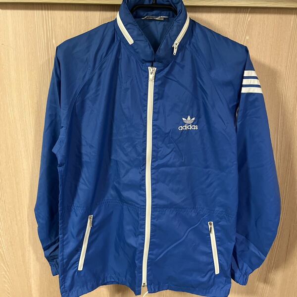 ◆希少◆DESCENTE社製　 ヴィンテージ70s 80s adidas ZIPナイロンジャケット　サイズM