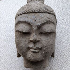 中国北魏期様式 石彫 菩薩頭部 仏教美術中国美術中国古玩ガンダーラ李朝