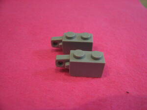 ☆レゴ-LEGO★30364★ヒンジブリック1x2ロックと1本の指の垂直端★グレー★2個★USED