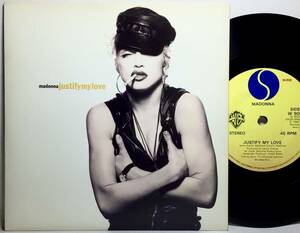 【英7】 MADONNA マドンナ / JUSTIFY MY LOVE / EXPRESS YOURSELF (SHEP'S 'SPRESSIN' REMIX) / 1990 UK盤 7インチレコード EP 45 試聴済