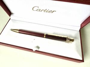 Cartier カルティエ トリニティ ボールペン マスト ポルドー ゴールド ケース付 筆記可能 万年筆