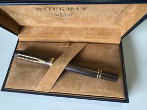 希少品 WARTERMAN ウォーターマン IDEAL アイデアル 万年筆 ペン先 18K 750 ウッド 木目 ケース カード付 ゴールド　ル・マン