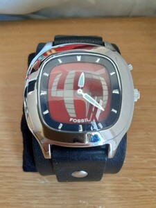 未使用 FOSSIL BIG TIC JR-8292 赤文字盤 腕時計