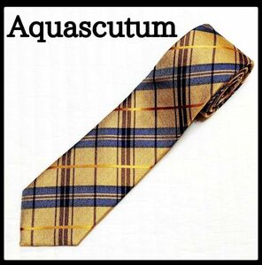 極美品 アクアスキュータム Aquascutum ネクタイ チェック 高級 チェック柄 ビジネス 服飾小物