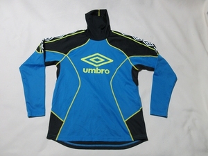 M-488★UMBRO(アンブロ)UBA7348L♪青x黒/ハイネック長袖プラクティスシャツ(S)★