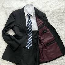 1円〜 【極美品】 BURBERRY BLACK LABAL バーバリーブラックレーベル スーツ セットアップ 40R Mサイズ相当 ラムウール ブラック_画像1