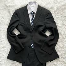 1円〜 【極美品】 BURBERRY BLACK LABAL バーバリーブラックレーベル スーツ セットアップ 40R Mサイズ相当 ラムウール ブラック_画像2