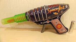 【昭和アンティーク・希少・送料410円】1970年代 吉屋 KOスペースジェットガン Space Jet Gun ブリキ 宇宙銃 ブリキの鉄砲 ビンテージ