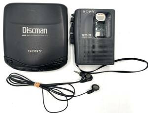 i364SK　SONY D-131 Discmanディスクマン ポータブルCDプレーヤー+TCM-39 CASSETE-CORDER カセットレコーダー セット※動作未確認